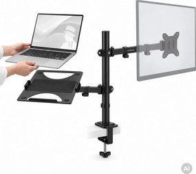 Uchwyt na monitor i laptop 2 w 1 czarny: MARK