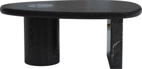 Stolik kawowy z marmuru  i dębowej okleiny - Czarny - MARSULA