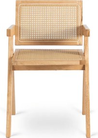 Krzesło Drewniane MADERA Dąb/Beż Ażurowe Retro