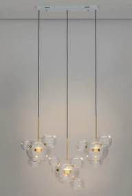 Lampa wisząca ze szklanymi kloszami Capri Line 3 złota