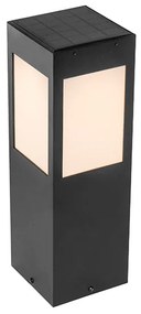 Zewnetrzna Lampa stojąca zewnętrzna czarna 40 cm z możliwością ściemniania i czujnikiem na panel słoneczny - Charlotte Nowoczesny Oswietlenie zewnetrzne