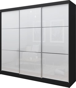 Szafa VITALE - Czarny / Front Biały / Bez lustra / Bez szuflad / 240 cm