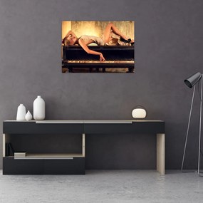 Obraz - Kobieta na fortepianie (70x50 cm)