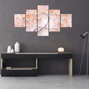 Obraz kwiatów drzewa koralowego - abstrakcja (125x70 cm)