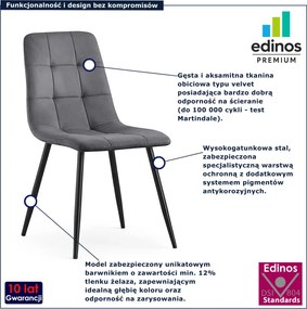 Zestaw 2 grafitowych krzeseł tapicerowanych welurem F7-R36