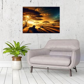 Obraz - Odpoczywające lwy (70x50 cm)