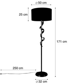 Vintage lampa podłogowa antyczne złoto z zielonym kloszem - Linden klasyczny/Antyczny Oswietlenie wewnetrzne