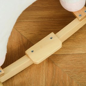 HOMCOM Koń na biegunach 2 w 1 zwierzak na biegunach huśtawka dla dzieci zabawka dzieci dźwięki kółko kolor biały