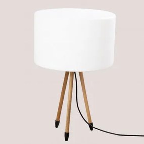 Lampa Stołowa Do Użytku Zewnętrznego Z Polietylenu Kambel Biala - Naturalna - Sklum