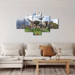 Obraz - Zwierzątka na wyspie (125x70 cm)