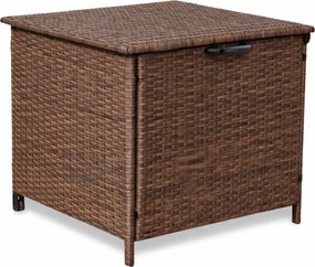 Skrzynia ogrodowa na poduszki z technorattanu XL-SD-S, 75x70x65 cm, jasny brąz