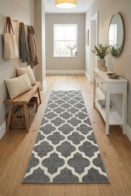 Szary chodnik dywanowy w stylu skandynawskim R3-P39