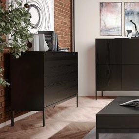 Komoda KRON 3S 100cm czarny dąb MELIMEBLE