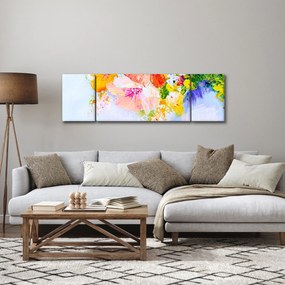 Obraz - Kwiaty, malarstwo (170x50 cm)