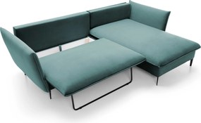 Masseno Narożnik SOLE z funkcją spania i pojemnikiem na pościel Narozniki L, Rozkładana sofa - Zielony, RIVIERA 87