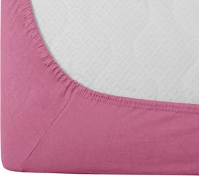 PrzytulneMieszkanie.pl Bawełniane prześcieradło z gumką STANDARD 90 x 200 cm różowe