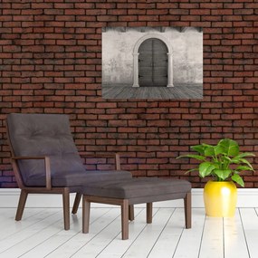 Obraz na szkle - Tajemnicze drzwi (70x50 cm)