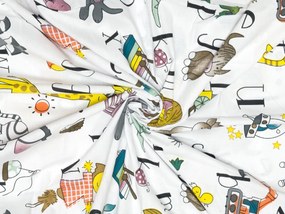 Zestaw 2 szt. dekoracyjnych poszewek na poduszkę KIDS ALPHABET 40x60 cm, biała