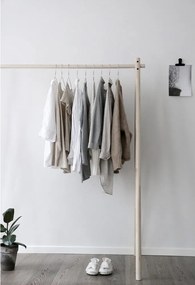 Wieszak z drewna sosnowego z lustrem Karup Design Hongi Natural