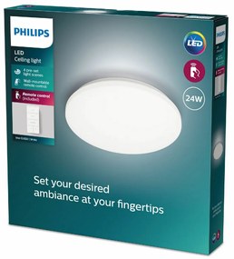 Philips 8720169196070 oprawa sufitowa LED Izso 1x 24 W 2500 lm 2700-6500 K, śr. 38 cm + sterownik