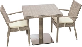 Zestaw rattanowy ogrodowy GINA 1+2 (szaro-beżowy)