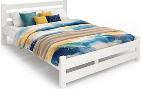 Białe Podwójne Łóżko Drewniane Ze Stelażem 180X200 Z2-H14