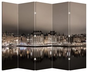 Parawan - Miasto w szarości (210x170 cm)