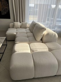 Narożnik sofa modułowa narożna Morano tkanina Manza boucle jasny beż