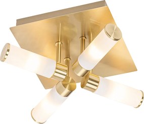 Nowoczesna lampa sufitowa do łazienki mosiądz 4-światła IP44 - Bath