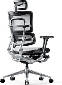 Fotel biurowy z podnóżkiem Diablo V-Master, zgodny z normą BHP, kolor czarno-biały