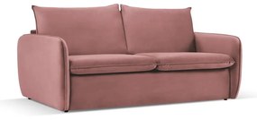 Różowa aksamitna rozkładana sofa 214 cm Vienna – Cosmopolitan Design