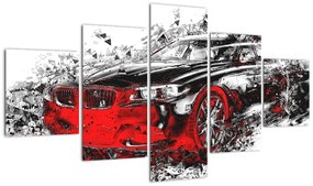 Obraz - Malowany samochód w akcji (125x70 cm)