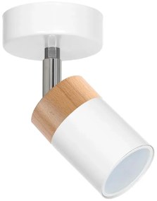 Biała lampa sufitowa z drewnem - 6X K470 L5-L82