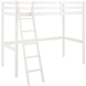 Białe wyższe łóżko z drewna sosnowego Støraa Alpi2