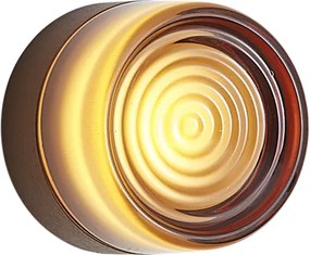 Designerski kinkiet z ciemnego brązu z bursztynowym szkłem IP44 - Michele