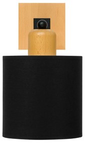 Czarny kinkiet LED CL-WD-SC10x10BU-SC jednopunktowy z litego drewna