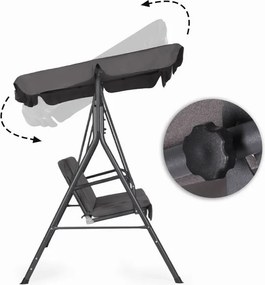 Huśtawka ogrodowa Cozy z regulowanym daszkiem, kolor szary