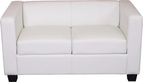 Sofa dwuosobowa Lille,  sztuczna skóra, biała