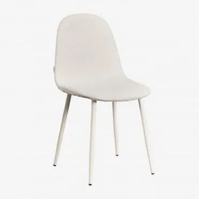 Zestaw 4 Krzeseł Jadalnianych Glamm Kremowa & Bouclé White & Bouclé - Sklum