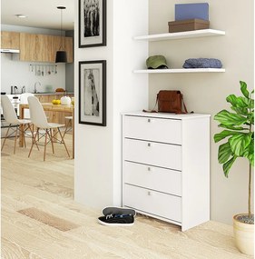 Szafka na buty AKORD RUBIN Biała 66 cm 4 drzwi kolor Biały mat 4 półki 66x36x85 cm