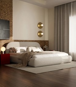 Łóżko Livv 160x200, tkanina LOOP 02, stelaż metalowy