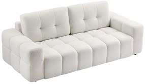 Kanapa 3-osobowa z białej bukli - SOPELANA