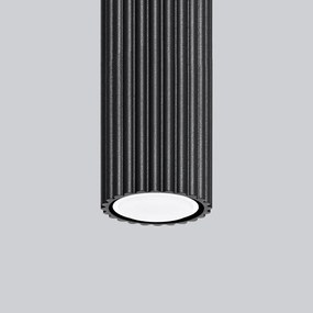 Plafon KARBON 60 czarny ryflowany SOLLUX  LIGHTING