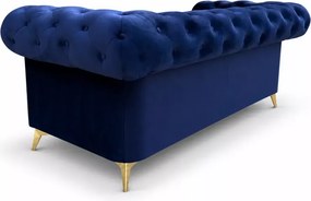 Sofa 2-osobowa z funkcją spania Chesterfield Prima - pikowana sofa do salonu w stylu glamour