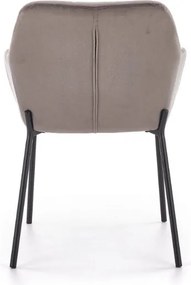 Tapicerowane krzesło do jadalni z wysokimi podłokietnikami K305