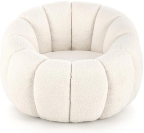 Fotel wypoczynkowy siedzisko waniliowy komfortowy tkanina pufa GASPAR