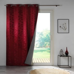 Bordowa żakardowa zasłona zaciemniająca 140x260 cm Lunella – douceur d'intérieur