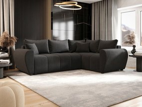 BEDANTE narożnik MOLISA L PLUS Itaka 27 prawa ciemnoszary z funkcją spania sofa w kształcie litery L z pojemnikiem na pościel