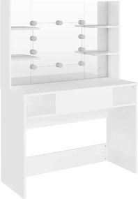 Biała Toaletka Z Lustrem I Żarówkami Led H4-E33