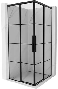 Mexen Rox Duo kabina prysznicowa rozsuwana 80 x 80 cm, czarna kratka, czarna - 8C2D-080-080-70-77